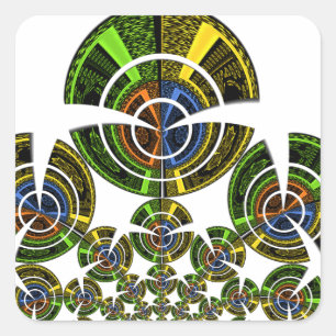 Pegatina Cuadrada Patrón de cultura tribal de masái africana de últi