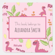 Patrón de dinosaurios rosados chica Este libro per