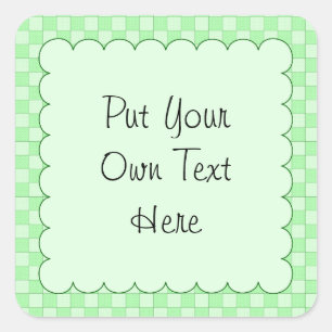 Pegatina Cuadrada Patrón de emparejamiento verde