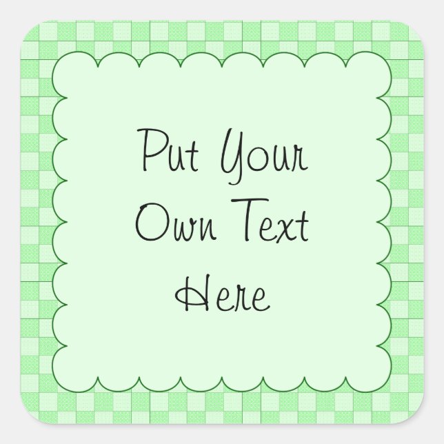 Pegatina Cuadrada Patrón de emparejamiento verde (Anverso)