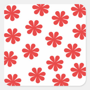 Pegatina Cuadrada Patrón de flores abstractas