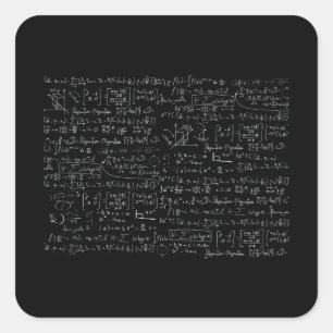Pegatina Cuadrada Patrón de fórmulas matemáticas
