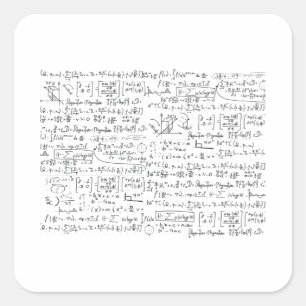 Pegatina Cuadrada Patrón de fórmulas matemáticas