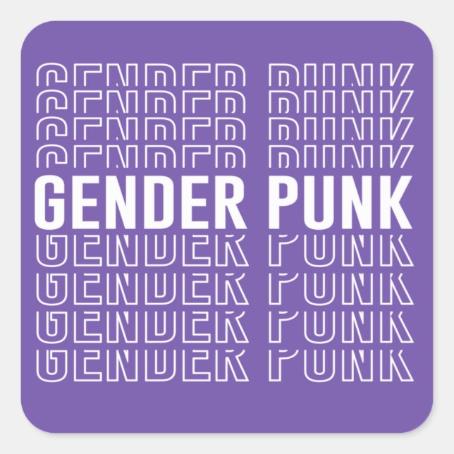 Pegatina Cuadrada Patrón de género punk  (Anverso)