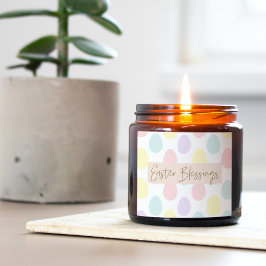 Pegatina Cuadrada Patrón de huevo Pastel moderno | Feliz Pascua