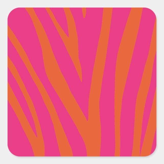 Pegatina Cuadrada Patrón de impresión de cebra moderno (Anverso)