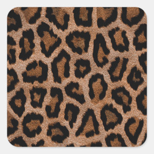 Pegatina Cuadrada Patrón de impresión de leopardo animal de moda de 