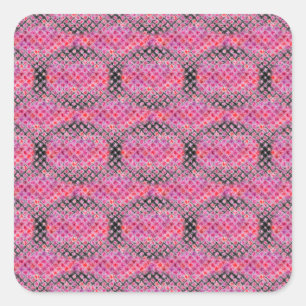 Pegatina Cuadrada Patrón de ladrillos de chapa magenta rosa