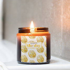 Pegatina Cuadrada Patrón de lémones amarillos modernos y apretar el