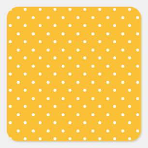 Pegatina Cuadrada Patrón de lunares amarillo-naranja sin costuras