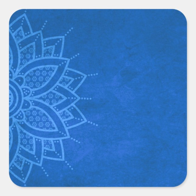 Pegatina Cuadrada Patrón de manala azul (Anverso)