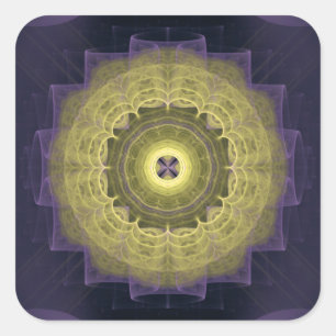 Pegatina Cuadrada Patrón de redondeo de Mandala