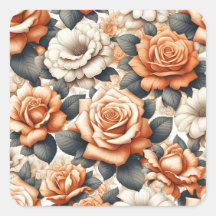 Patrón de rosa blanco y Naranja sin foco