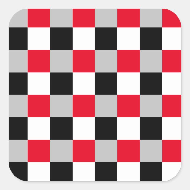 Pegatina Cuadrada Patrón de tablero de ajedrez editable (Anverso)