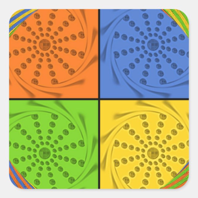 Pegatina Cuadrada Patrón de tejido conjunto sin soldadura egipcio (Anverso)