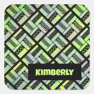 Pegatina Cuadrada Patrón de trama de tramos de tramos de tramos de f