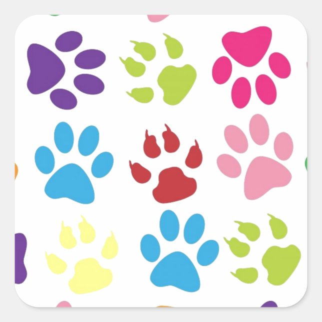 Pegatina Cuadrada Patrón de trazos de color (Anverso)