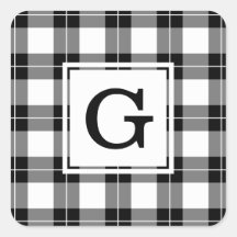 Patrón de trenzado blanco y negro monogramado