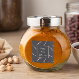 Pegatina Cuadrada Patrón de Whisk de Oro Rosa | Chef Caterer Baker