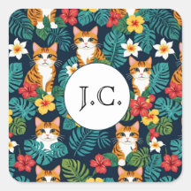 Patrón del estilo de las camisas hawaianas de gato