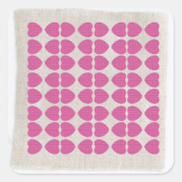 PEGATINA CUADRADA PATRÓN FABRICANTE DE CORAZÓN PINO