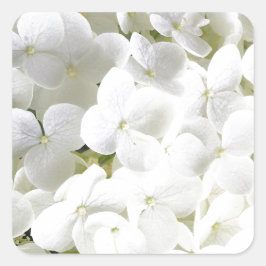Pegatina Cuadrada Patrón floral blanco de Hydrangea