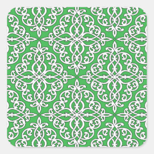 Pegatina Cuadrada Patrón fundamental, diseño étnico sin fisuras.