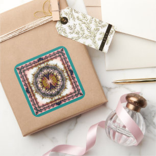 Pegatina Cuadrada Patrón geométrico abstracto