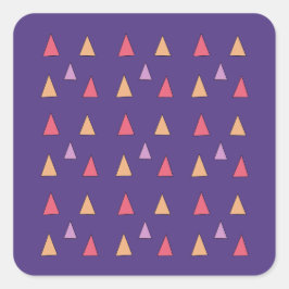 Pegatina Cuadrada Patrón geométrico de triángulo púrpura