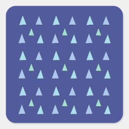 Pegatina Cuadrada Patrón geométrico del triángulo azul