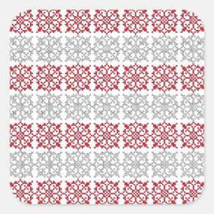 Pegatina Cuadrada Patrón geométrico I del signo del SUN letón tradic