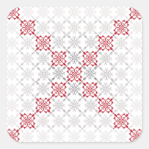 Pegatina Cuadrada Patrón geométrico II del signo del SUN letón tradi