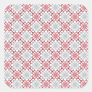 Pegatina Cuadrada Patrón geométrico III del signo del SUN letón trad