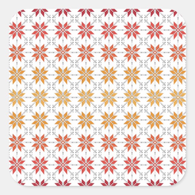 Pegatina Cuadrada Patrón geométrico IV del SUN matutino (Anverso)