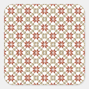Pegatina Cuadrada Patrón geométrico IX del SUN matutino