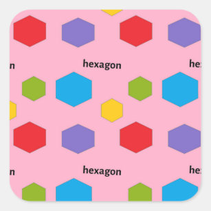 Pegatina Cuadrada Patrón hexagonal en rosa