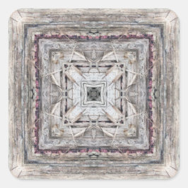 Pegatina Cuadrada Patrón inspirado en azteca rosada de bonito