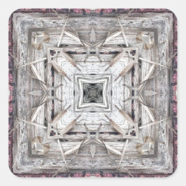 Pegatina Cuadrada Patrón inspirado en azteca rosada de bonito