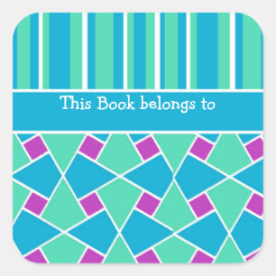 Pegatina Cuadrada Patrón islámico y rayas: placas Personalizados