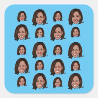 Pegatina Cuadrada Patrón Kamala Harris
