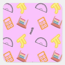 Pegatina Cuadrada Patrón matemático en rosa