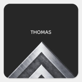 Pegatina Cuadrada Patrón Metalizado elegante monogramado