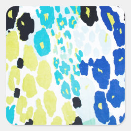 Pegatina Cuadrada Patrón moderno de leopardo