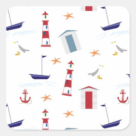 Pegatina Cuadrada Patrón naumático simple