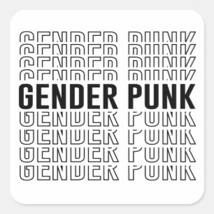 Pegatina Cuadrada Patrón Punk de Género