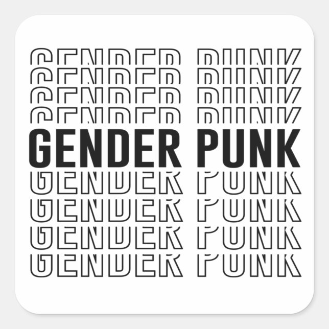 Pegatina Cuadrada Patrón Punk de Género (Anverso)
