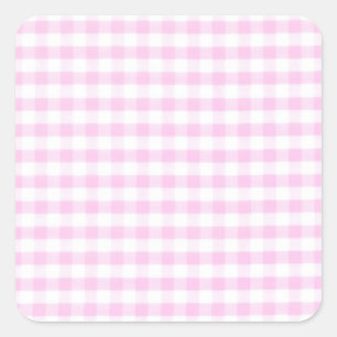 Pegatina Cuadrada Patrón rosa de Gingham