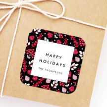 Patrón ruso de Navidades negros y rojos