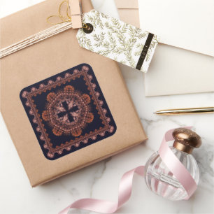 Pegatina Cuadrada Patrón sistólico mágico transversal fractal