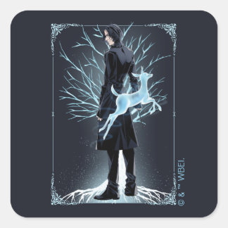 Pegatina Cuadrada Patrono de Doe de Anime Severus Snape